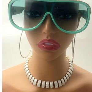 Teal Fashion Sunglasses/Shades, Large Square Sunglasses